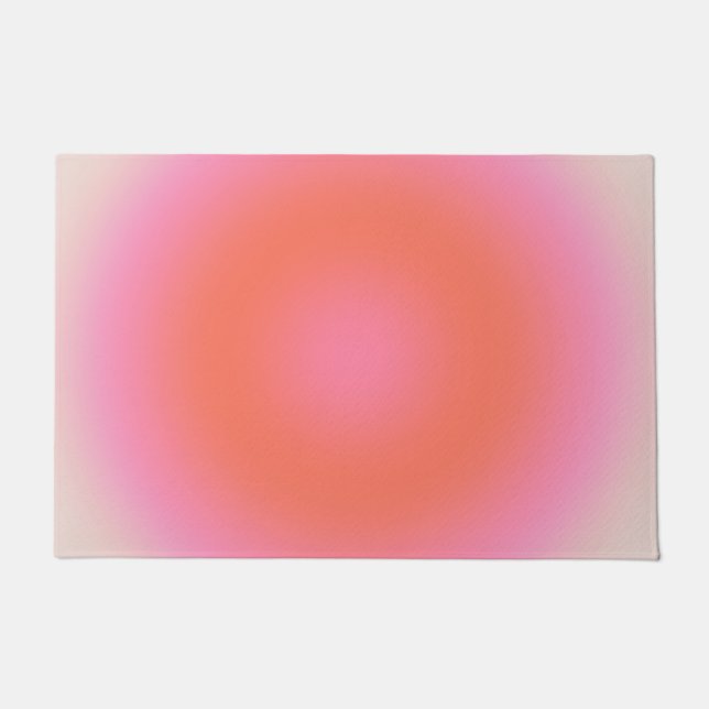 Les Couleurs 04 Neutral rosa und orange glänzend Fußmatte (Vorderseite)
