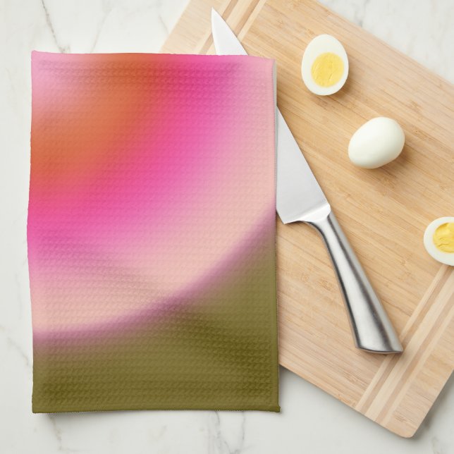 Les Couleurs 05 Gradient Olive and Pink Aura Geschirrtuch (Viertel Falte)