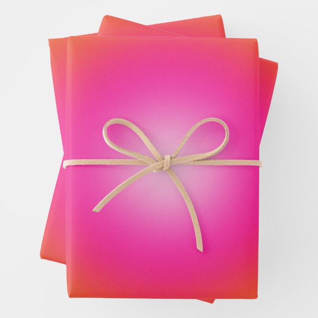 Les Couleurs 12 orange und rosa glänzen Geschenkpapier Set (Beispiel)