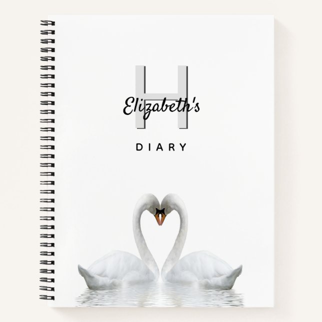 Les cygnes aiment le monogramme blanc journal (Devant)