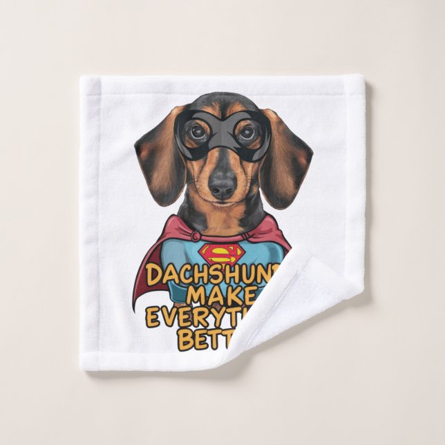Les Dachshunds rendent tout meilleur (Gant de toilette)