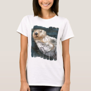 Les dames de loutre de mer ont adapté le T-shirt