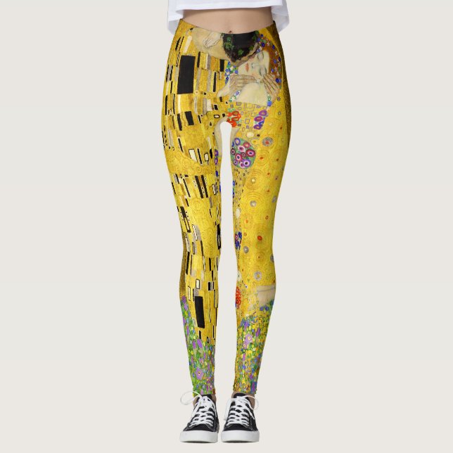 Les dames Leggings avec Klimt's The Kiss (Devant)