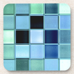 Les dessous de verre en verre de mer bleu vert ont