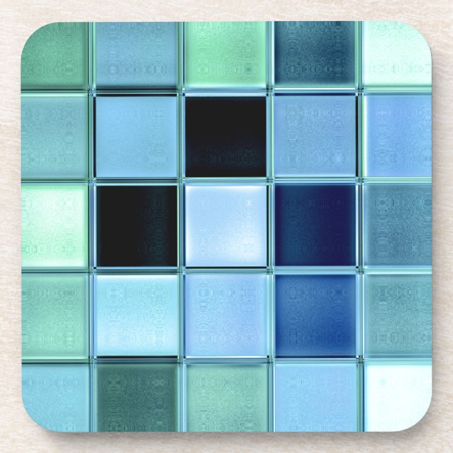 Les dessous de verre en verre de mer bleu vert ont (Devant)