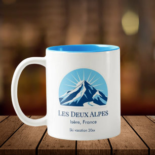 Les Deux Alpes, Isère, Frankreich Skigebiet Souven Zweifarbige Tasse