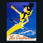 Les Diablerets, Frau im Skilift Poster<br><div class="desc">Les Diablerets ist ein Dorf und Skiort in der Gemeinde Ormont-Dessus im Kanton Waadt,  Schweiz.</div>