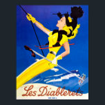 Les Diablerets, Frau im Skilift Poster<br><div class="desc">Les Diablerets ist ein Dorf und Skiort in der Gemeinde Ormont-Dessus im Kanton Waadt,  Schweiz.</div>