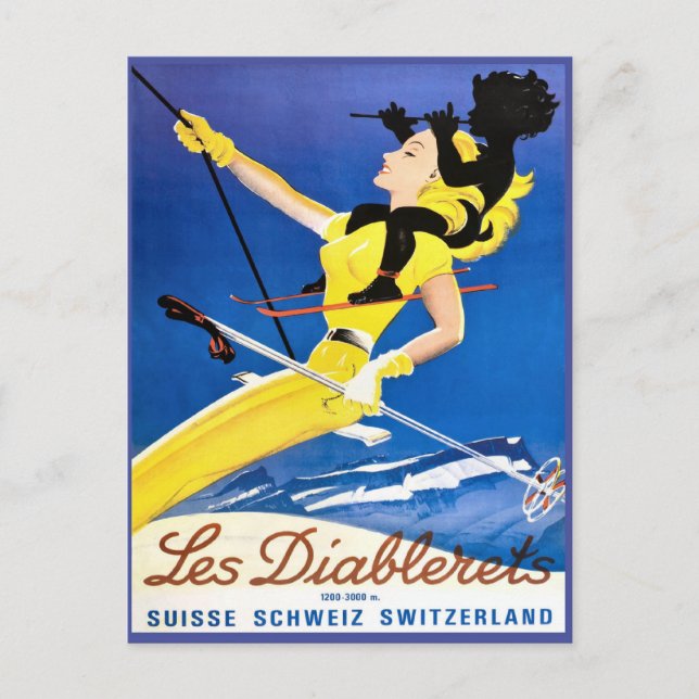 Les Diablerets, Schweiz Postkarte (Vorderseite)