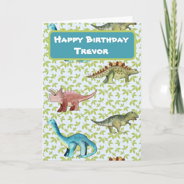 Les Dinosaures Souhaitent Un Enfant Bonne Carte D' (Devant)