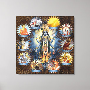 Les Dix Avatars De Vishnu - Toile Enveloppée