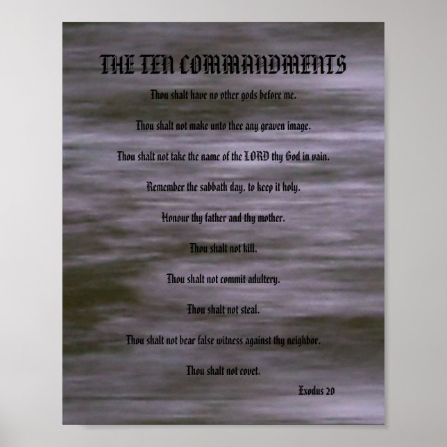 Les Dix Commandements - Gris Streaks Poster (Devant)