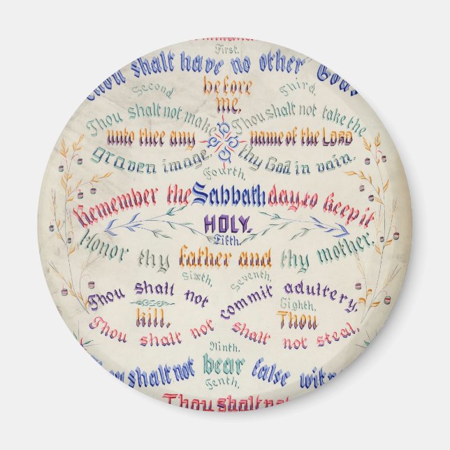 Les dix commandements magnets (Devant)