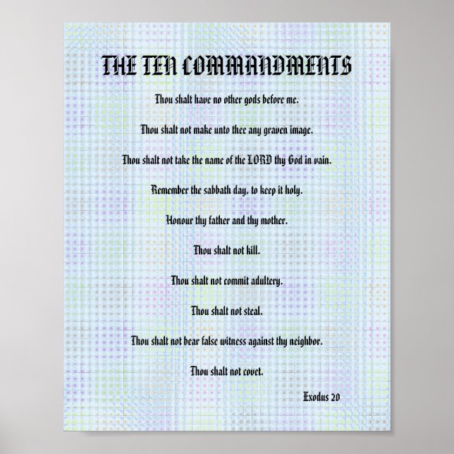 Les Dix Commandements - Poster de la Grille Bleue (Devant)