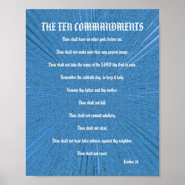 Les Dix Commandements - Poster en Spray Bleu (Devant)