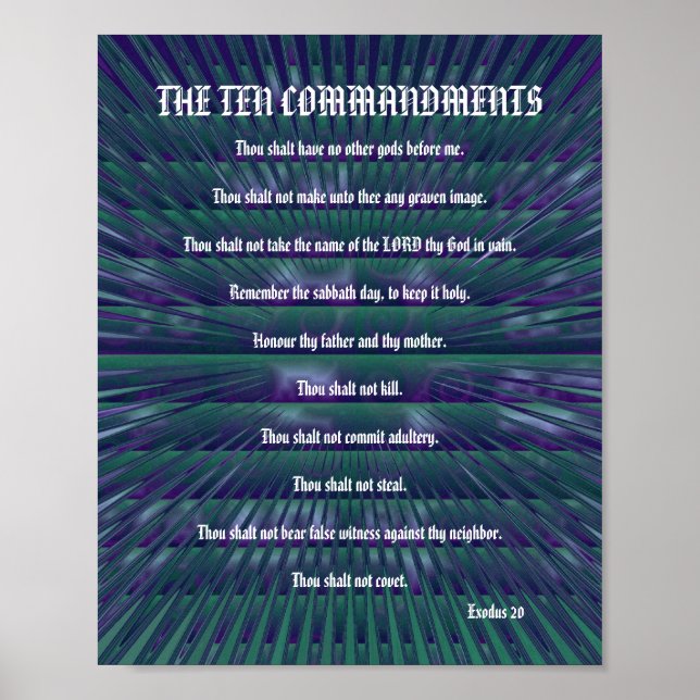 Les Dix Commandements - Poster Turquoise Spikes (Devant)