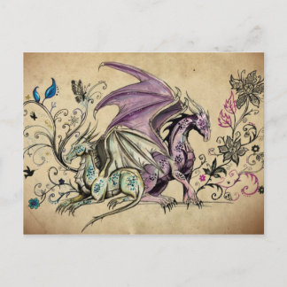 Les Dragons fleuris - Postkarte