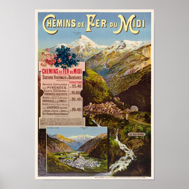 Les Eaux-Bonnes France Vintage Poster 1900 (Vorne)
