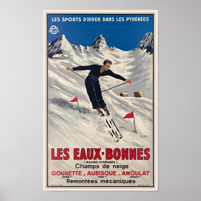Les Eaux-Bonnes France Vintage Poster 1935 (Vorne)