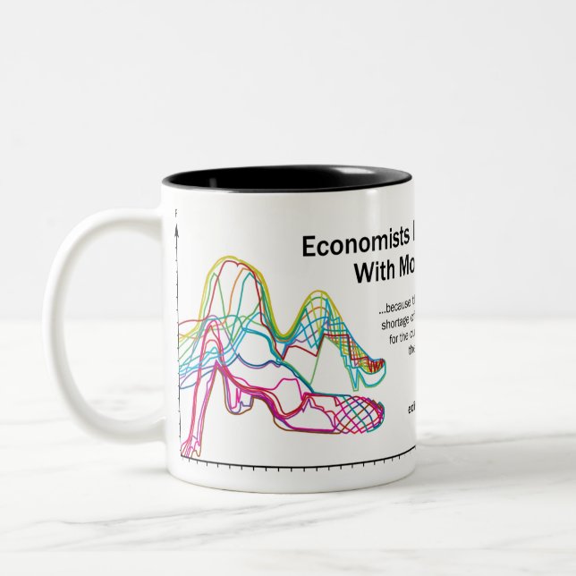 Les économistes le font avec la tasse à deux tons (Gauche)