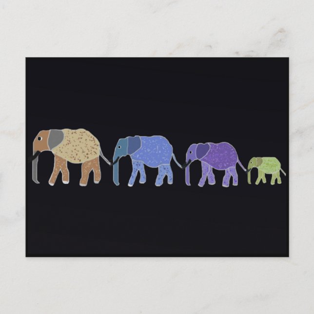 Les éléphants n'oublient jamais carte postale (Devant)