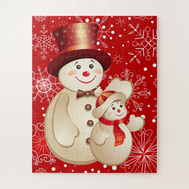 Les enfants mignonne Snowman Puzzle (Vertical)