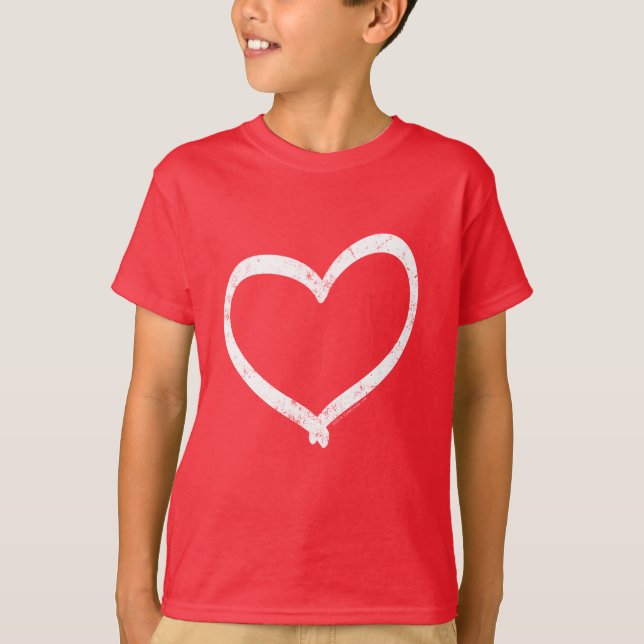 Les enfants mignons T-shirt de coeur de la Saint-V (Devant)