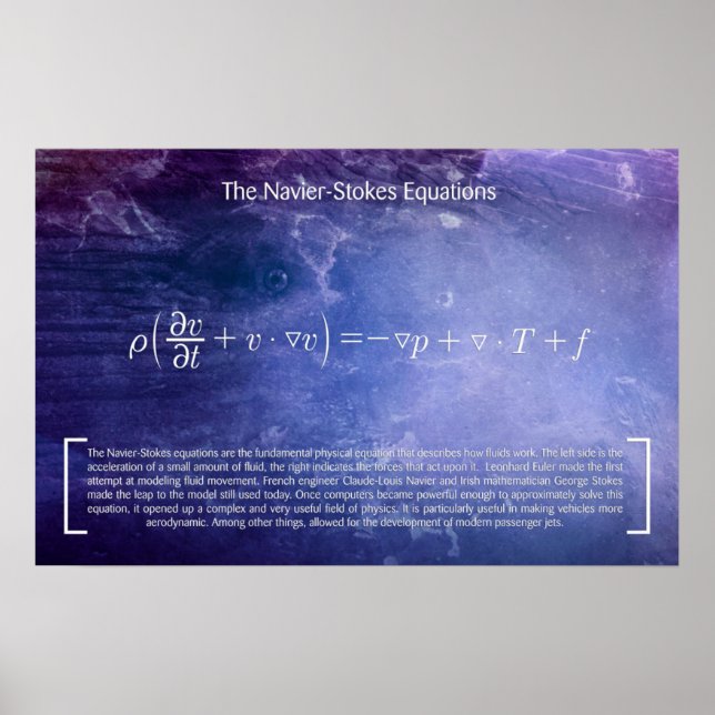 Les équations Navier-Stokes - Poster Math (Devant)