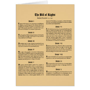 Les Etats-Unis déclaration des droits