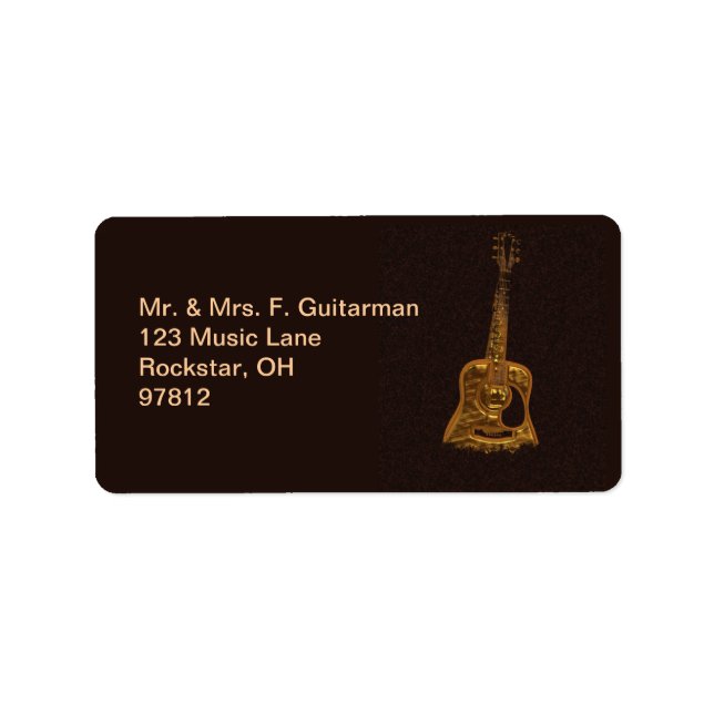 Les Étiquettes de adresse de Golden Guitar Music (Devant)