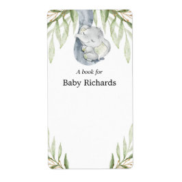 Les étiquettes des livres du baby shower de verdur