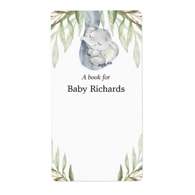 Les étiquettes des livres du baby shower de verdur (Devant)