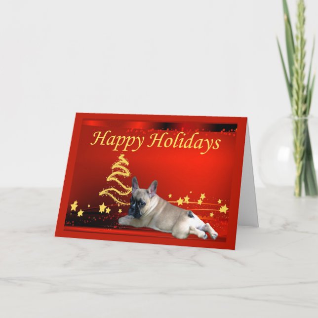 Les étoiles de la carte de Noël de Bulldog (Devant)