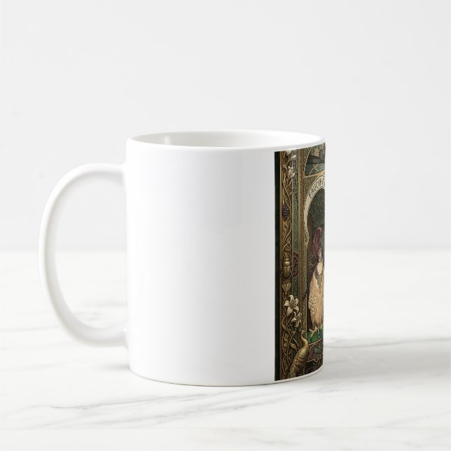 Les Faucons de l'Est - Jugendstil-Falknerei Kaffeetasse (Links)