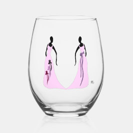 Les Femme 16 oz. Stielloses Weinglas Rosa Ohne Stiel