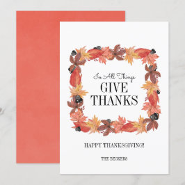 Les Feuilles D'Automne Remercient La Carte Thanksg