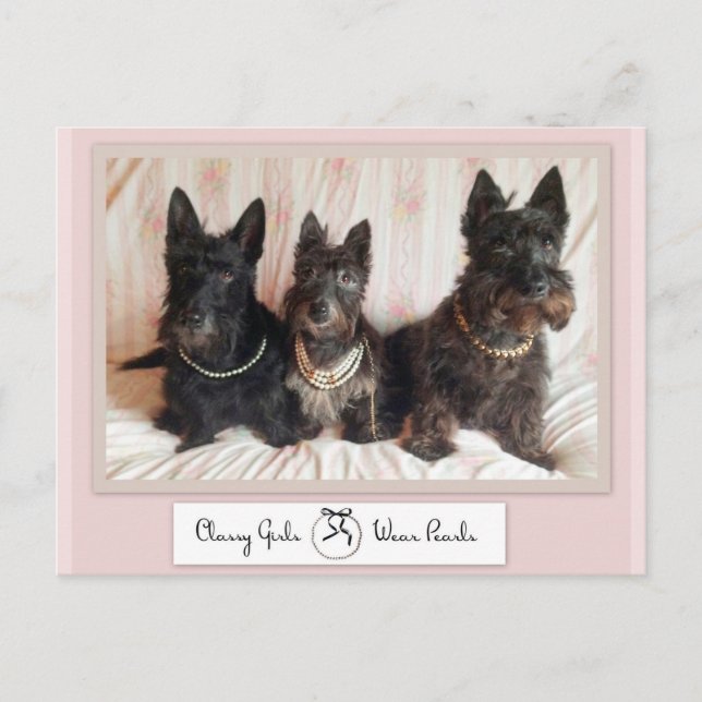 Les Filles Classiques Portent Des Perles Carte Pos (Devant)