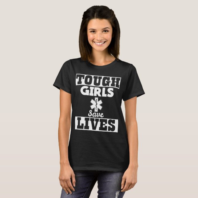Les filles dures sauvent le T-shirt d'infirmier (Devant entier)