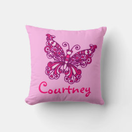 Les filles roses nommé coussin de coussin papillon