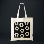 Les Fleurs 02 Retro Blume aus schwarzem und weißem Tragetasche<br><div class="desc">Abstrakte Retro-Blumendruck - Les Fleurs - Schwarz-Weiß-Blume Muster.</div>