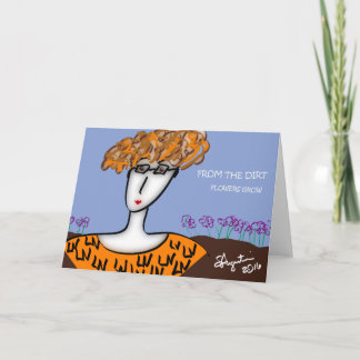 Les fleurs élèvent 7"" la carte de voeux x5 w/env