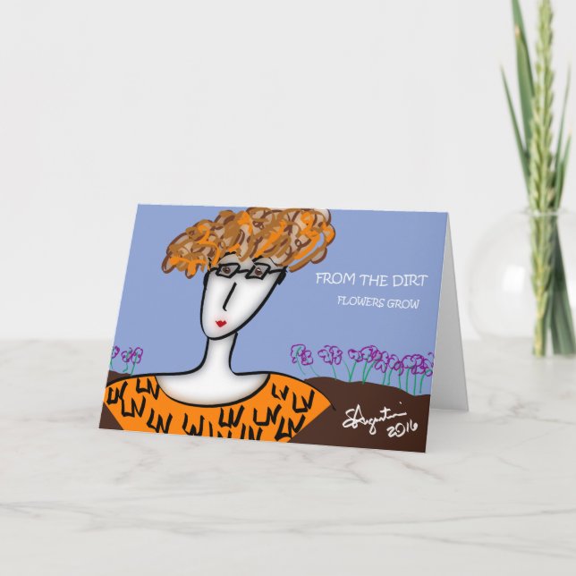 Les fleurs élèvent 7"" la carte de voeux x5 w/env (Devant)