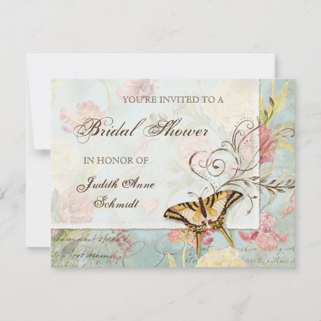Les Fleurs Peony Rose Tulip Floral Blume Hochzeit Einladung (Vorderseite)