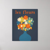 Les Fleurs Retro Blume in Vase Blue Orange
