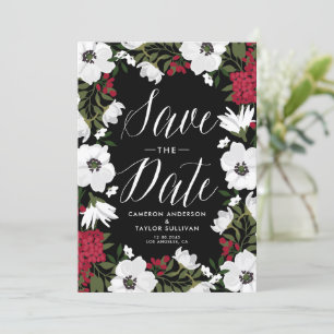 Les fleurs rouges d'anémone sauvent le faire-part