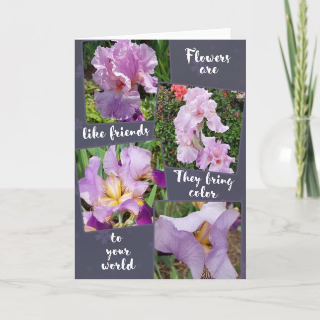 Les fleurs sont comme la carte de voeux des amis (Devant)