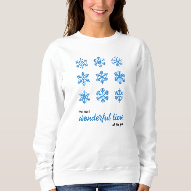 Les flocons de neige. Beau Sweatshirt d'hiver (Devant)