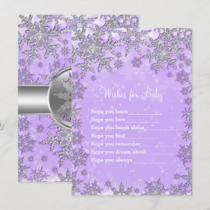 Les flocons de neige mauves veulent une carte Baby
