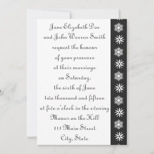 Les flocons d'hiver en Faire-part de mariage noir