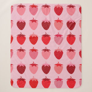 Les Fraises 01 Rosa und Rot Preppy Erdbeeren Sherpadecke